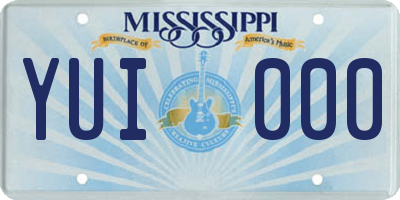 MS license plate YUI000