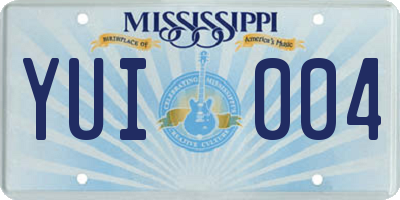 MS license plate YUI004