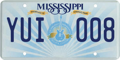 MS license plate YUI008