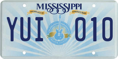 MS license plate YUI010
