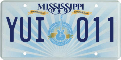 MS license plate YUI011