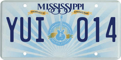 MS license plate YUI014