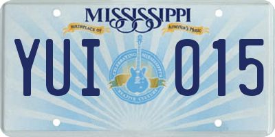 MS license plate YUI015