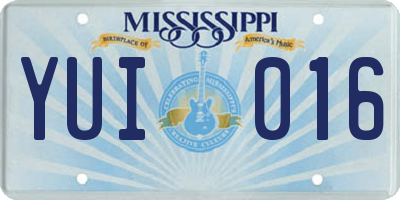 MS license plate YUI016