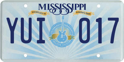 MS license plate YUI017