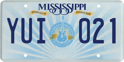 MS license plate YUI021