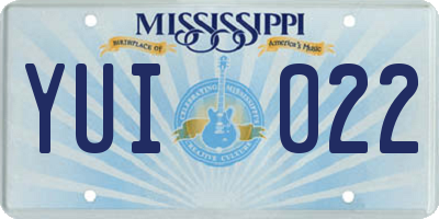 MS license plate YUI022