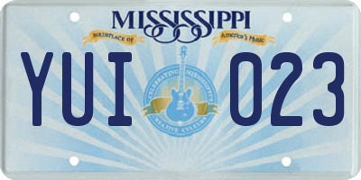MS license plate YUI023
