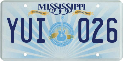 MS license plate YUI026