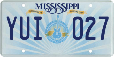MS license plate YUI027