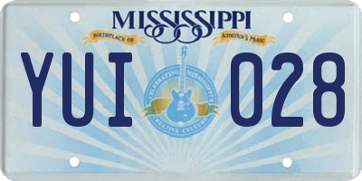 MS license plate YUI028