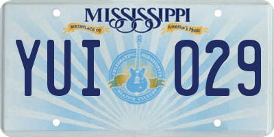 MS license plate YUI029