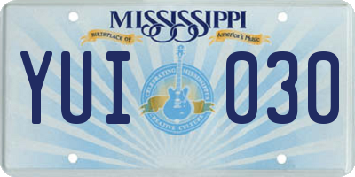 MS license plate YUI030