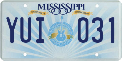 MS license plate YUI031