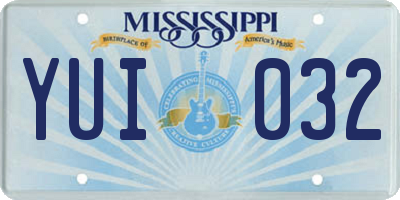 MS license plate YUI032