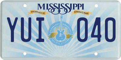 MS license plate YUI040