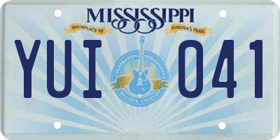 MS license plate YUI041