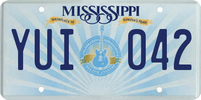 MS license plate YUI042