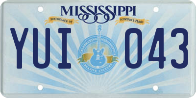 MS license plate YUI043