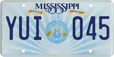 MS license plate YUI045