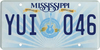 MS license plate YUI046