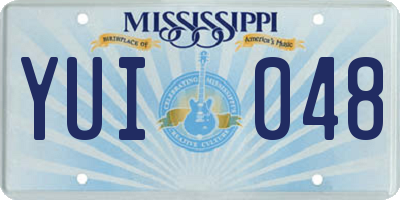 MS license plate YUI048