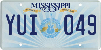 MS license plate YUI049