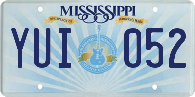 MS license plate YUI052