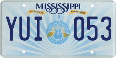 MS license plate YUI053