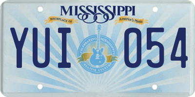 MS license plate YUI054