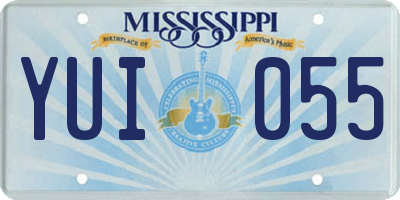 MS license plate YUI055
