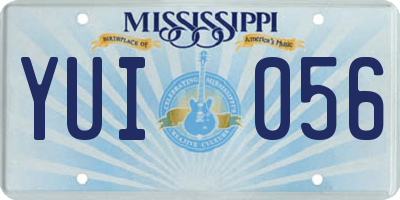 MS license plate YUI056