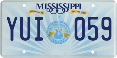 MS license plate YUI059