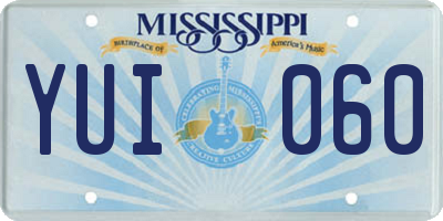 MS license plate YUI060