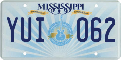 MS license plate YUI062