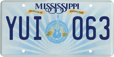 MS license plate YUI063