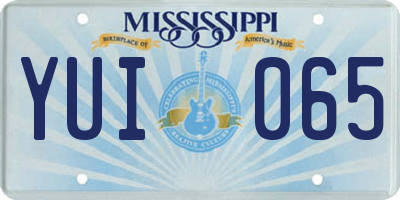MS license plate YUI065