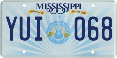 MS license plate YUI068