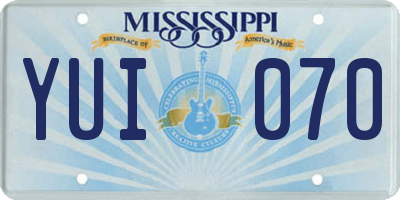MS license plate YUI070