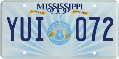 MS license plate YUI072