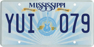 MS license plate YUI079