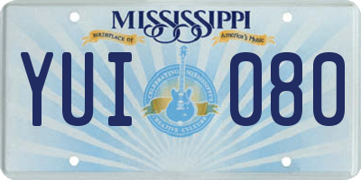 MS license plate YUI080