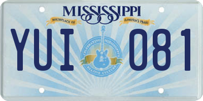 MS license plate YUI081