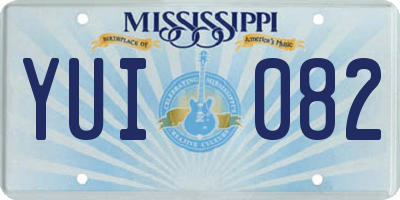 MS license plate YUI082