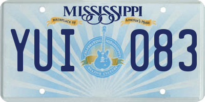 MS license plate YUI083
