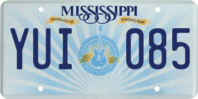 MS license plate YUI085