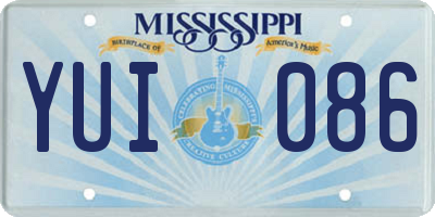 MS license plate YUI086