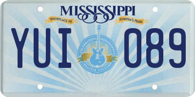 MS license plate YUI089