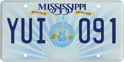 MS license plate YUI091