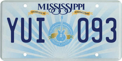 MS license plate YUI093